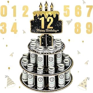 Crafterlife Birthday Cash Cake for Birthday Gifts, Money Holder Stand Ideas for Give Cash Gift, Surprise Personalized Money Box with 0-9stickers Variable Age for Her Him Birthdays Party Decorations B0F4QKKMNL