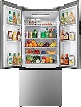 18 Cu.Ft. French Door Refrigerator with Ice Maker, Refrigerator with Freezer Drawer, Frost-Free, UL Certified, French Door Fridge with 3 Smart Cooling Modes