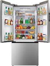 18 Cu.Ft. French Door Refrigerator with Ice Maker, Refrigerator with Freezer Drawer, Frost-Free, UL Certified, French Door Fridge with 3 Smart Cooling Modes