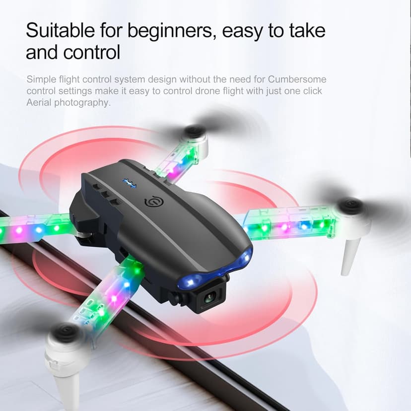 ikaufen E99 Drone Single camera,No Screen Control Camera for Adults RC Drone With 480P Dual Camera WiFi FPV Foldable Quadcopter Aircraft +1 Battery (E99 No Screen Control Black)