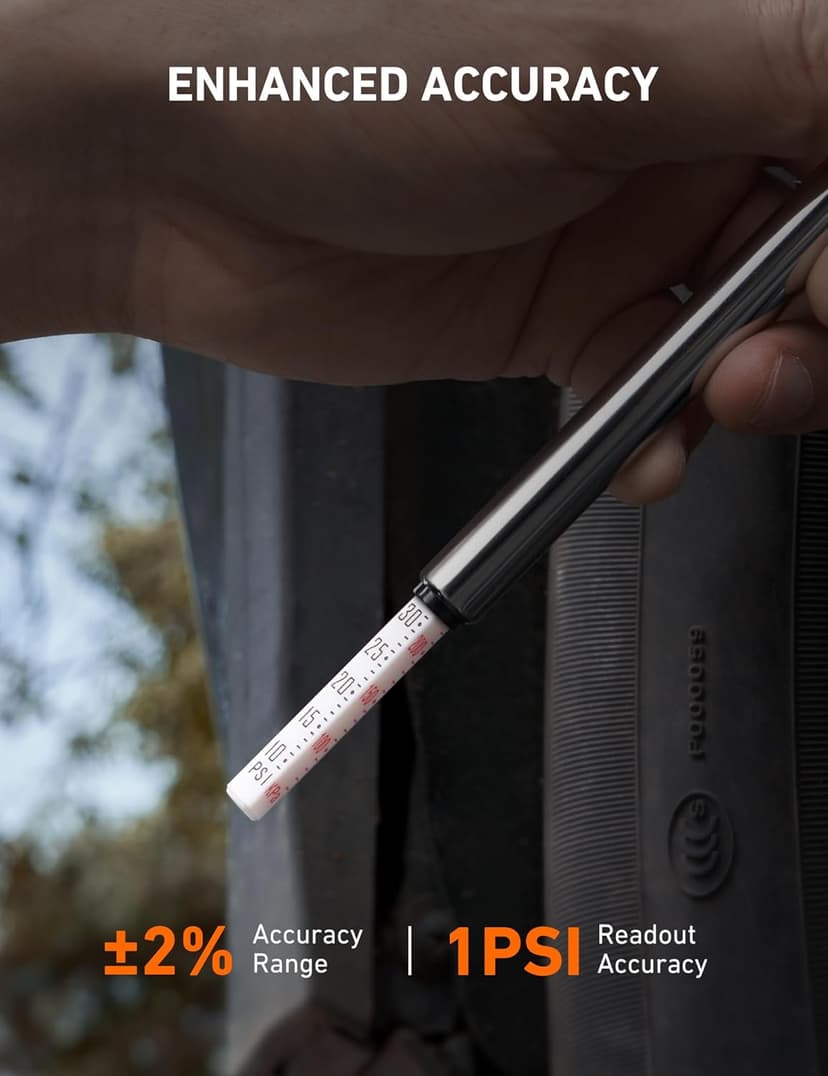 AstroAI Pencil Tire Pressure Gauge 2 Pack 10-75PSI, Calibrated to ANSI B40.1 Grade B (2%), Stainless Steel Body, Metal Made Nozzle 3 Measurements for Cars, Bikes, Vehicles