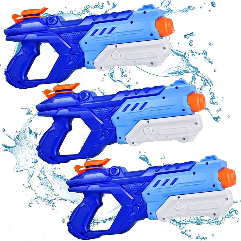 Quanquer 3 Pack Water Guns for Kids Adults - 600CC Squirt Water Toy Gun Super Blaster Soaker Long Range High Capacity Swimming Pool Beach Outdoor Fighting Toy for Boys Girls (Blue)