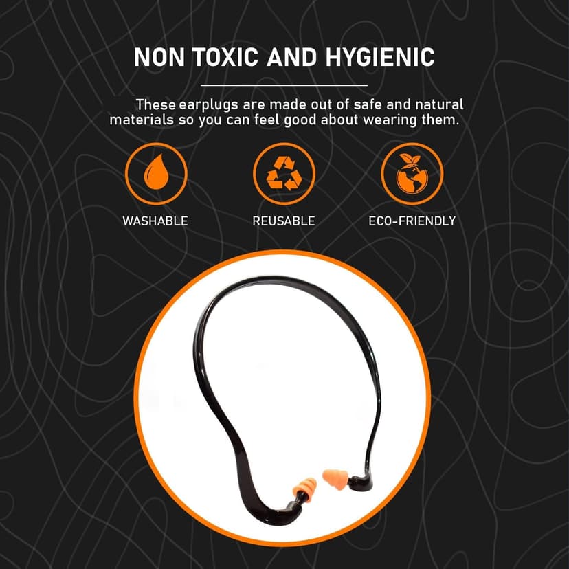 2 Banded Ear Plugs with 10 Pairs of Replacement Pods - Reusable Shooters Ear Protection for Mowing Shooting Construction Hunting - Washable Gun Range Hearing Protection Ear Plugs for Noise Reduction