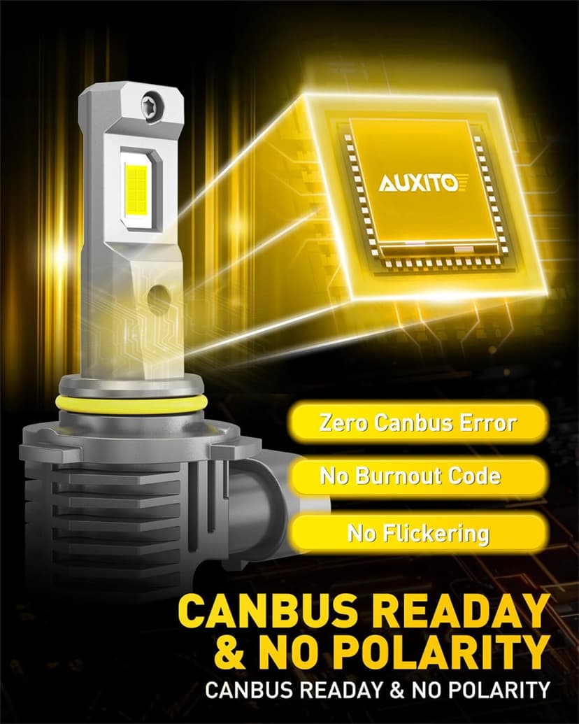 AUXITO 9005 9006 Bulbs Combo 1400% Brighter HB3/HB4 Bulbs, 6500K Cool White, Plug-N-Play, Pack of 2