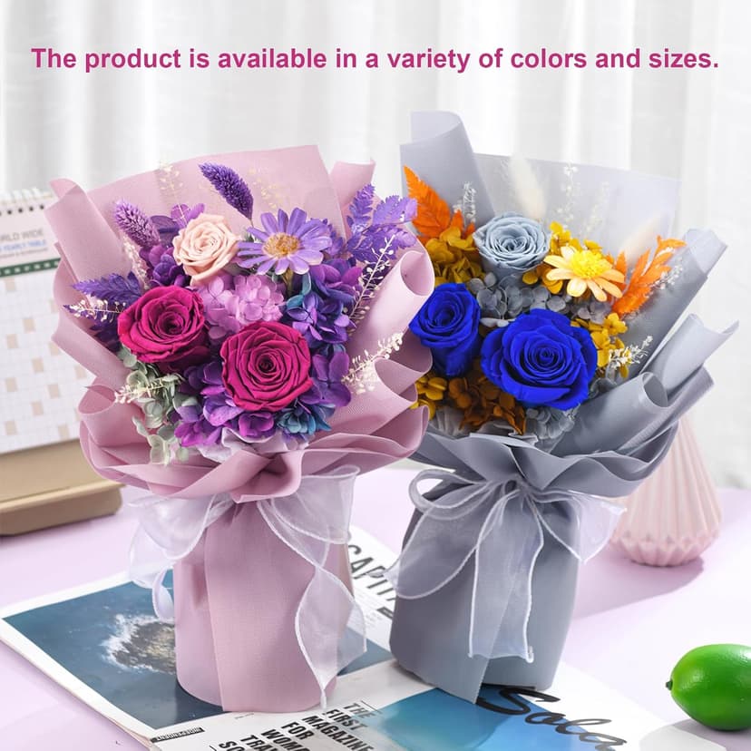 lovenfold Flowers for Delivery,Preserved Flowers Bouquets,Purple Rose Bouquets That Last 1-3 Years,Birthday Flowers Gifts for Women Mom Grandma Wife Friends