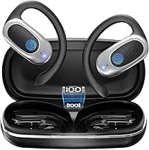 Open Ear Wireless Headphones Air Conduction Earbuds with Mic 42H Playtime Clear Calls LED Digital Display Over Earphones Lightweight Waterproof Secure Earhooks for PC Sports Running Game Business Work