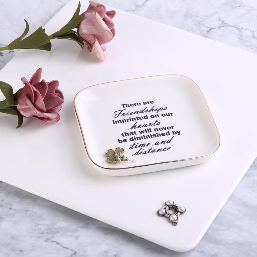 Scwhousi Ring Dish Jewelry Tray for Friend Mom Sister Maid of Honor,Birthday Mother's Day Christmas Gifts