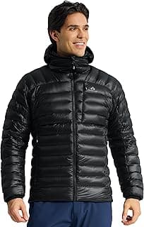Pioneer Camp 850 Fill Goose Down Jacket Men Lightweight Packable Puffer Jacket with Hood Insulated Warm Winter Puffy Coat