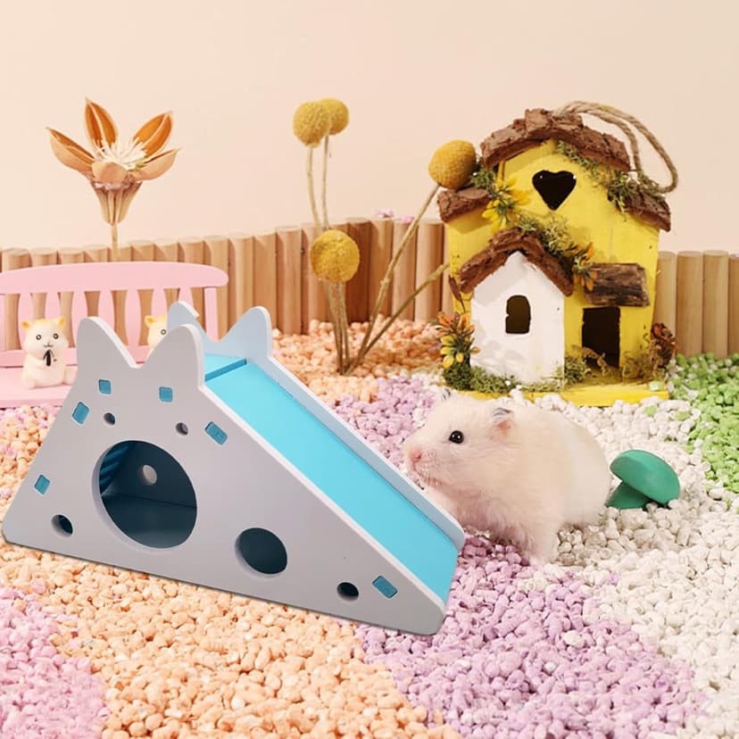 Guinea Pig Hideout, PVC Hamster Hideout Toy with Ladder, Sleeping Nest and Slide, Hamster & Guinea Pig Toys for Pigs, Bunnies, Rabbits, Chinchillas, Hamsters and Etc. Toys