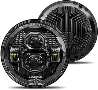 HWSTAR Pair New 1000% Bright Anti-glare 7 Inch Led Headlights Round Compatible with Jeep Wrangler JK JKU TJ LJ Chevy Ford GMC Dodge Mazda Nissan Mack VW etc DOT Approved H6024 Hi/Low Sealed Beam