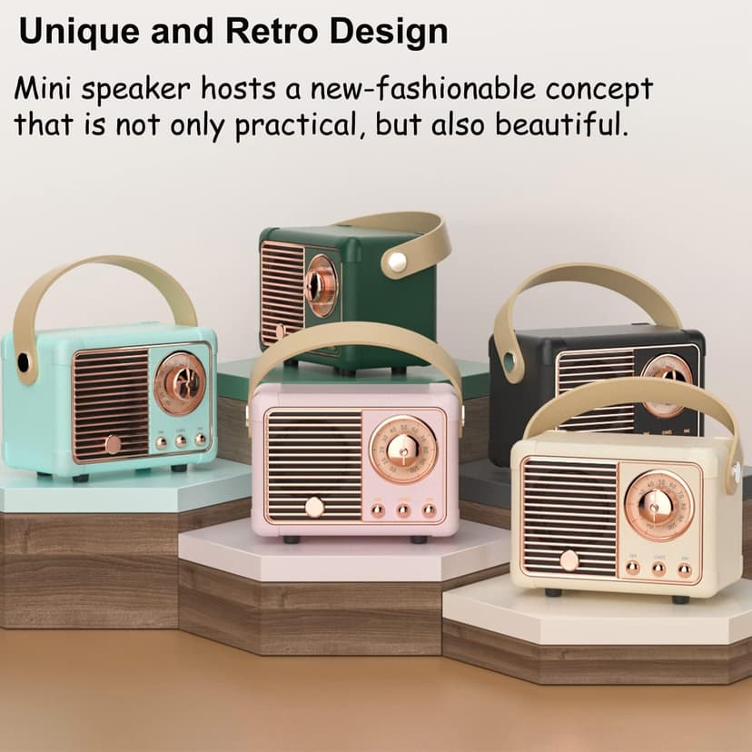 Retro Bluetooth Speaker, Wireless Portable Speaker with Crystal Clear Stereo Sound and Rich Bass, Vintage Decor, Retro Decor, Gifts for Teen Girls Boys Women (Blue)