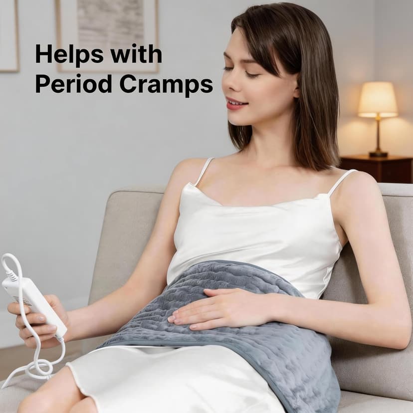 Heating Pad for Back, Neck, and Shoulder Pain Relief, Electric Heat Pad with 6 Heat Levels, Moist Heat Option, Auto Shut-Off, Birthday Christmas Gift for Women Men Mom Dad Grandma, Gift for her B0FL23X3DZ