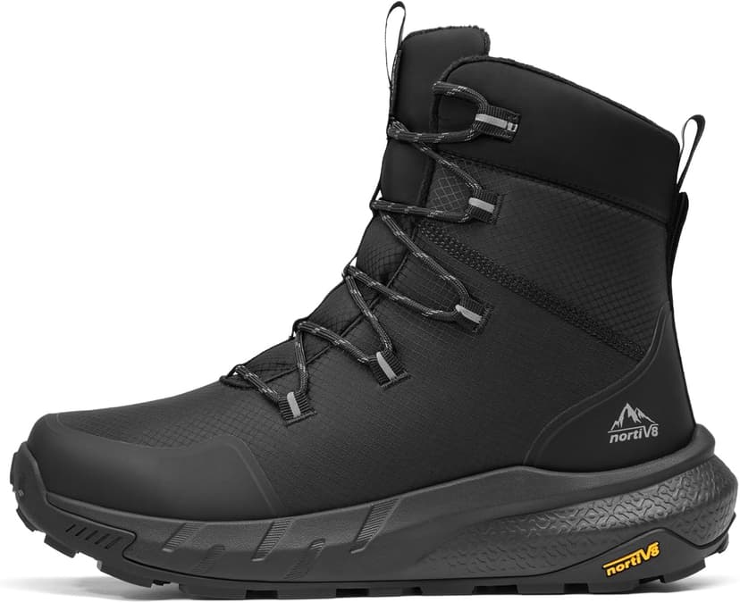 NORTIV 8 Men's Wide Winter Boots Grip on Snow Ice Insulated Waterproof Lightweight Comfortable Hiking Outdoor Boots