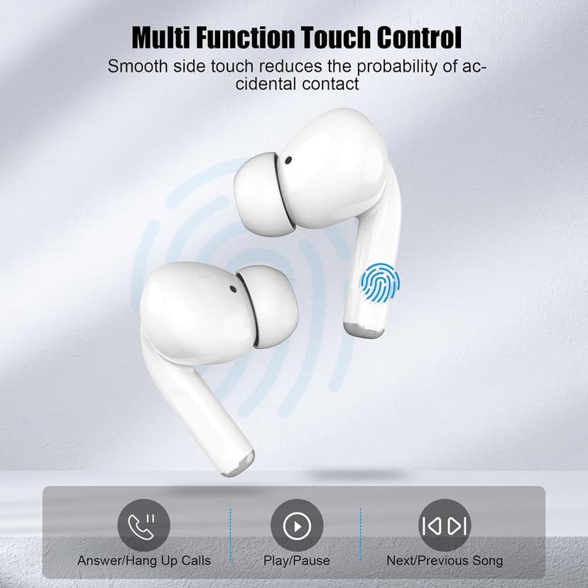 for Apple Earbuds Wireless Bluetooth Headphones [Clear Call & No Noise], Air Buds Pods Noise Cancelling HiFi Ear Pods Buds for for iPhone 17 16 15 iPad/Z Flip Z Fold/Galaxy/Switch