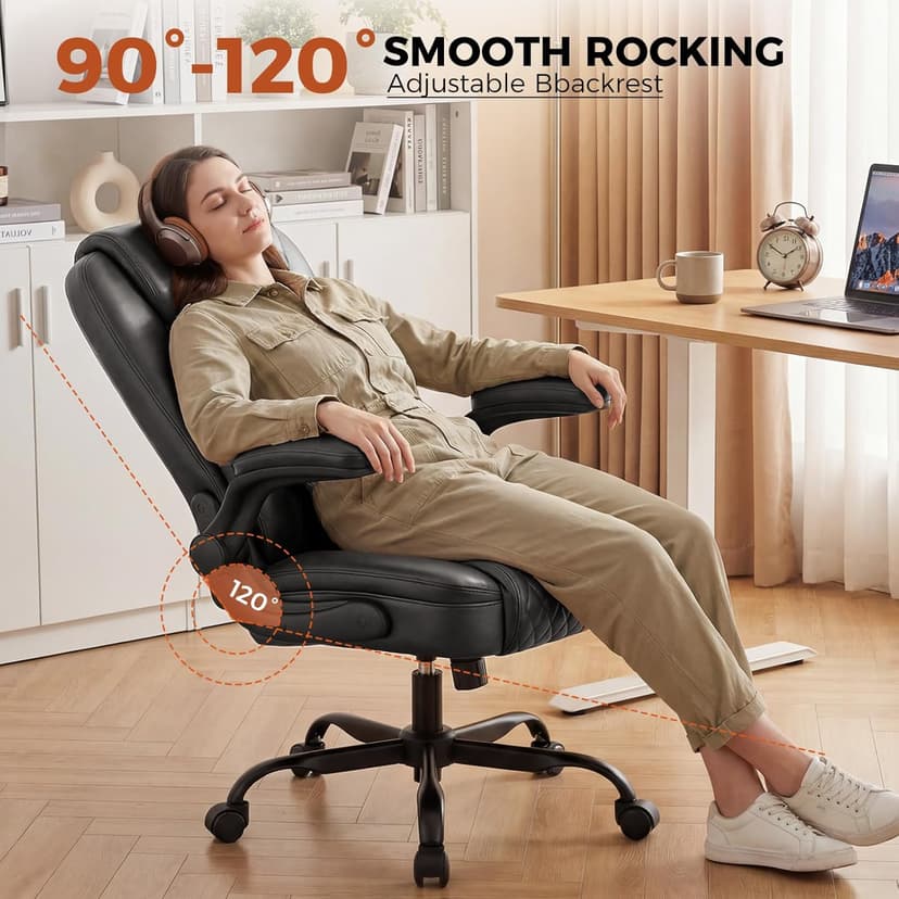 COMHOMA Leather Office Chair Ergonomic Computer Gaming Chair with Comfy Back Support, Executive Mid-Back,Small Gmaing Chair with Adjustable Armrests, for Short People Use, Rolling Swivel for Adults