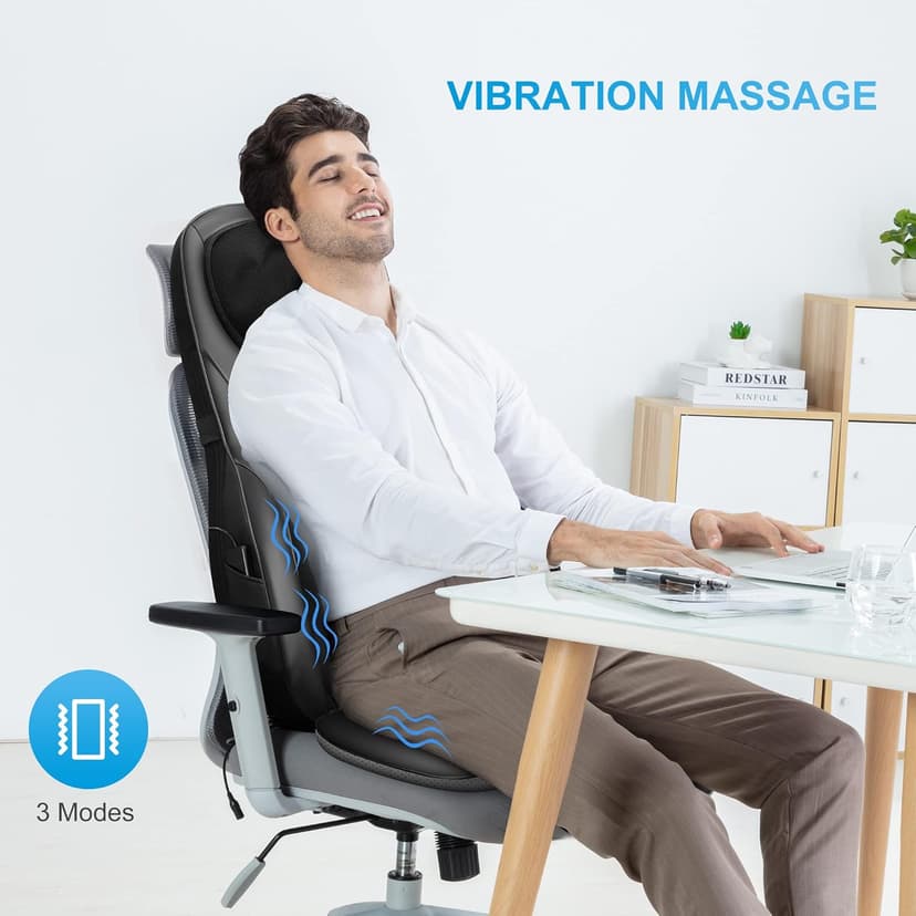 COMFIER Shiatsu Back Massager with Heat, Deep Kneading & Rolling Massage Chair Pad, Chair Massager for Office Home Use Father Day Gifts for man