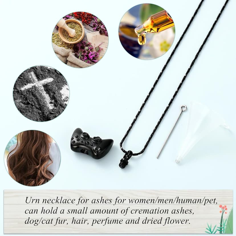 Memorial Pendant, Ashes Necklace of Loved One, Keepsake Gifts for Men Women Imrsanl Game Controller Urn Necklace Cremation Jewelry for Ashes B0CTMCX9JM