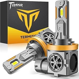 Termitor H11/H9 LED Bulbs, 45,000LM 10X Super Bright, 1:1 Mini Size 6500K Cool White IP68 Waterproof Automotive Replacement H11 Fog Lights, 3-Minute Plug and Play Installation, Pack of 2