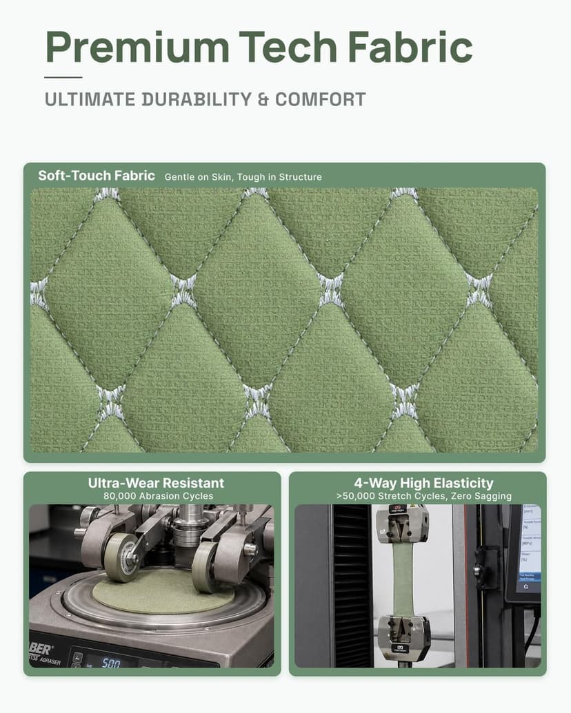 Dowinx Gaming Chair Breathable Fabric Game Chair with Gel Pad and Storage Bag, Comfortable Gamer Chair with Pocket Spring Cushion, Ergonomic Computer Chair with Footrest, Green
