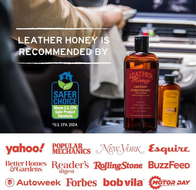 Leather Honey Leather Cleaner: Non-Toxic Leather Care Made in the USA Since 1968. Deep Cleans Leather, Faux & Vinyl - Couches, Car Seats, Purses, Tack, Shoes & Bags. Safe Any Colors & White Leather