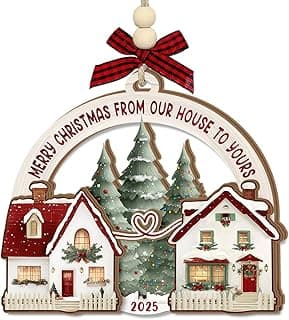 Neighbor Christmas Ornament 2025 – Neighbor for Women Men, Friendship Ornament for Bestfriends, Merry Christmas Next Door Neighbor Gift Idea, Wooden Hanging Tree Decoration