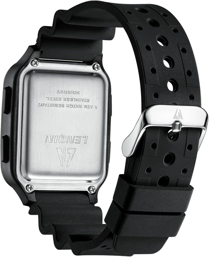 LN LENQIN Mens Digital Watch Ultra Thin Minimalist Sports Waterproof Digital Watches Men Outdoor Wrist Watch for Men with LED Backlight Timer Alarm Date