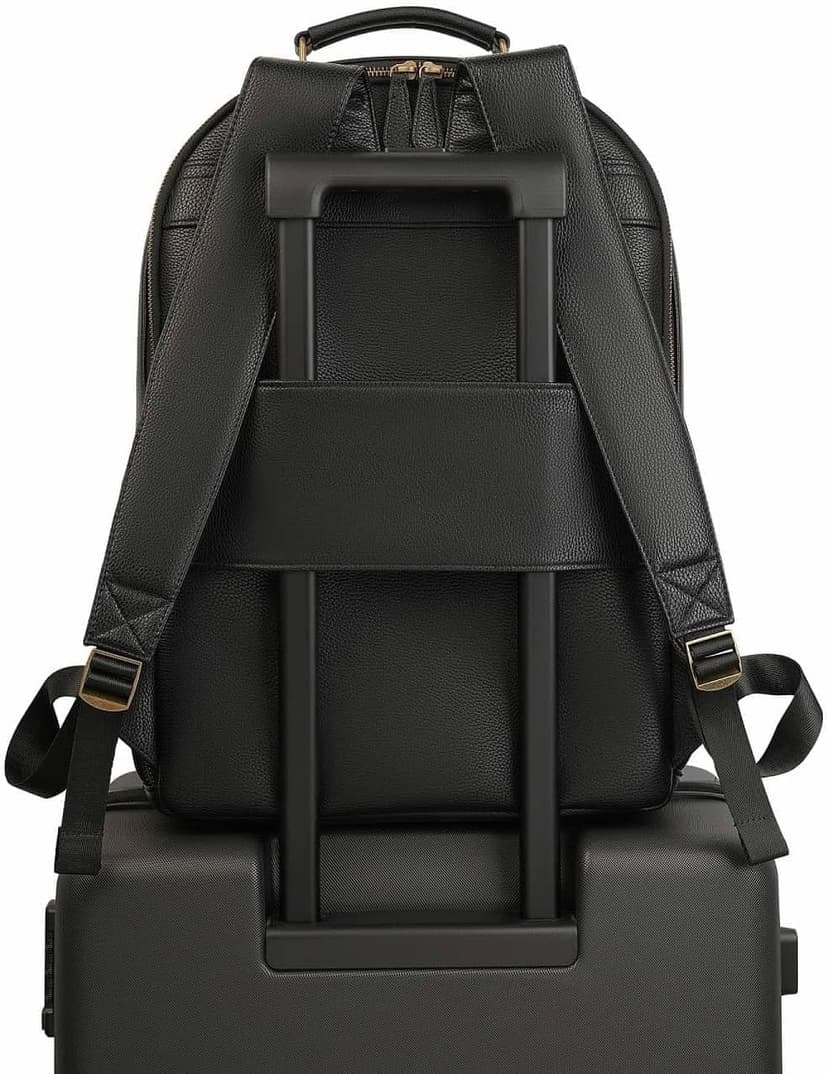 Divvia Camera Backpack Classic PU Leather with 15 Inch Laptop Compartment, Professional Camera Bag for Photographers for DSLR Large 20L