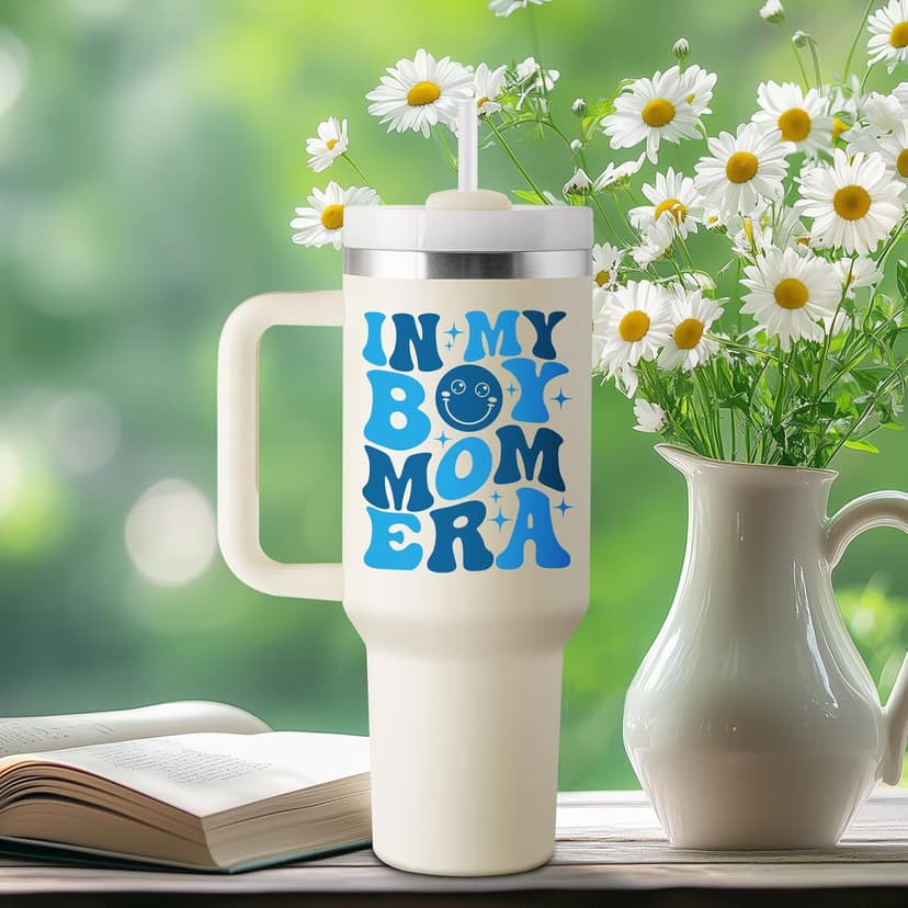 New Mom Gift for Boy Mama, Pregnant Mom, Expecting Mommy, First Time Mom - 40oz Travel Cup Insulated Tumbler with Lid & Straw ROSTANTEN Boy Mom Gifts for New Mom - First Mothers Day Gifts for New Mom B0F1N91JS7