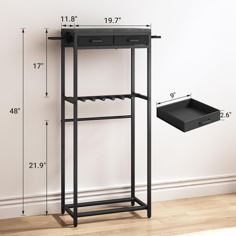 ELYKEN Guitar Stand, Guitar Rack with 2 Hangers and Storage Drawers for Guitar Accessories, Multiple Guitar Holder for Acoustic Electric Guitar, Bass, Ukulele, Instrument, Music Studio, Black