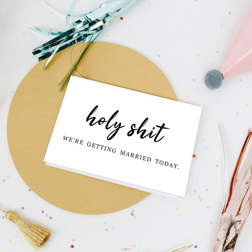 Nchigedy Wedding Day Card, Funny Vows Card for Wife Husband, Premium Smooth Heavy Card Stock, Blank Inside, Includes Envelope