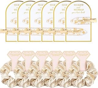 12 PCS Soft Silk Satin Hair Accessories - Scrunchies, Hair Clips for Bridal Shower Gifts, Wedding Favors for Women and Girls