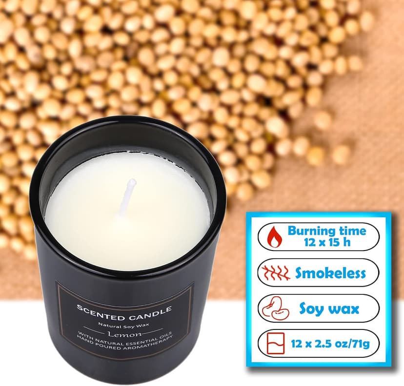12 Pack Scented Candles Gift Set 2.5oz Strong Fragrance Aromatherapy Jar Candle Set Soy Wax Decorative Candles for Home Scented Candles Best Gifts for Women. B09MBW7JGL