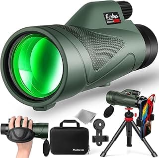 Pankoo 12x60 HD Monocular Telescope for Adults high Powered | Comes with Smartphone Adapter Tripod Hand Strap | Suitable for Bird Watching Sports Hiking Traveling