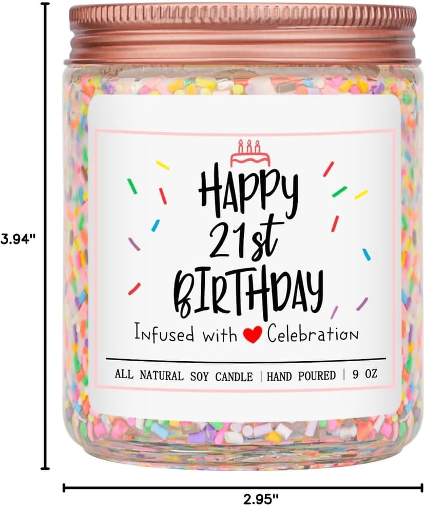 Homsolver 21st Birthday Gift for Her, Perfect Ideas Happy Birthday Presents for Women, Friends, Sister, Daughter, Vanilla Cream Scent Handmade Aromatherapy Candle Decorations B0CFTY7LSD