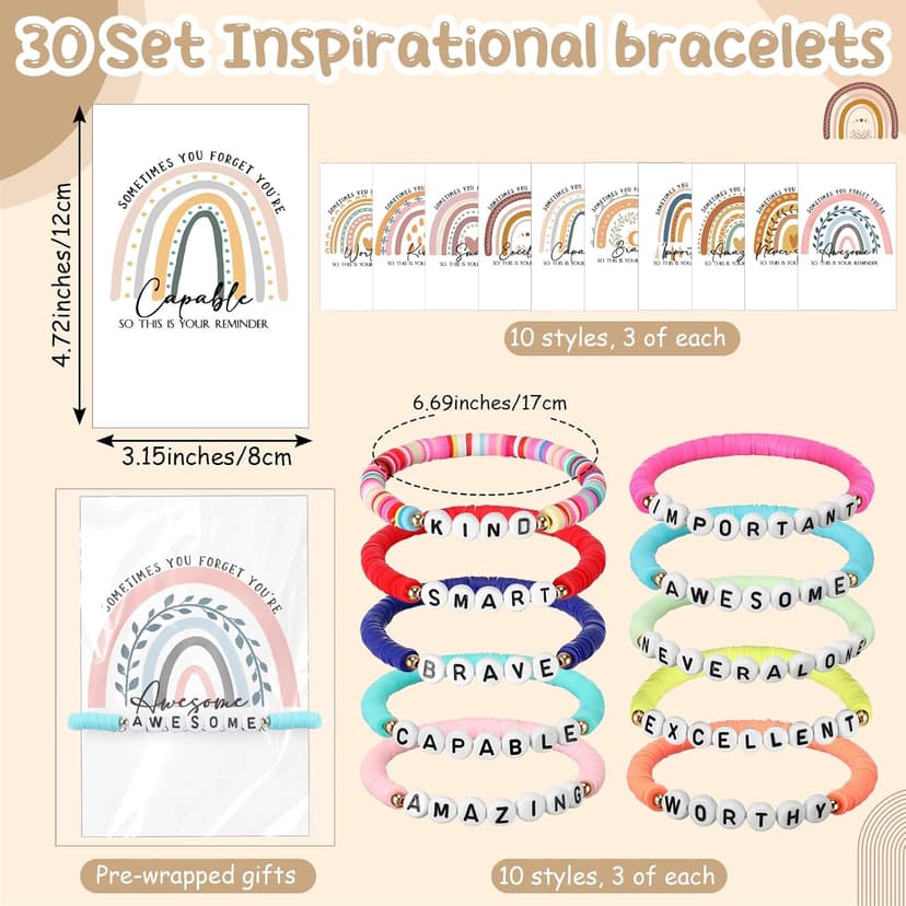 Motivational Mental Health Gifts Friendship Inspirational Bracelets Bulk Our Class Is a Family Bracelets for Student Employee