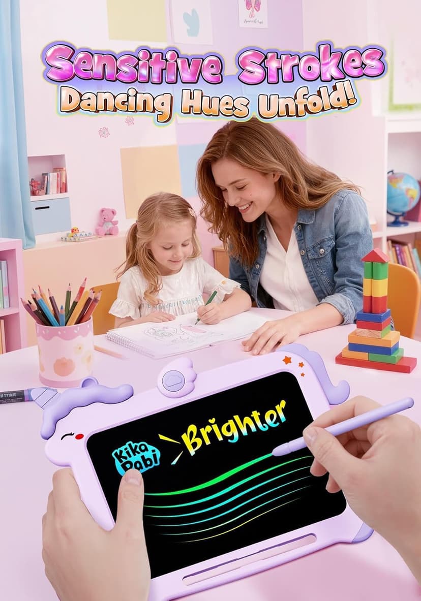 8.5 inch LCD Writing Tablet for Kids, Unicorn Toys Gifts for Girls Aged 3-5, Toddler Girl Kids Educational Travel Toy, Birthday Gift for 3 4 5 6 7 8 9 Year Old Girl (Purple) B0BG1NH1FN