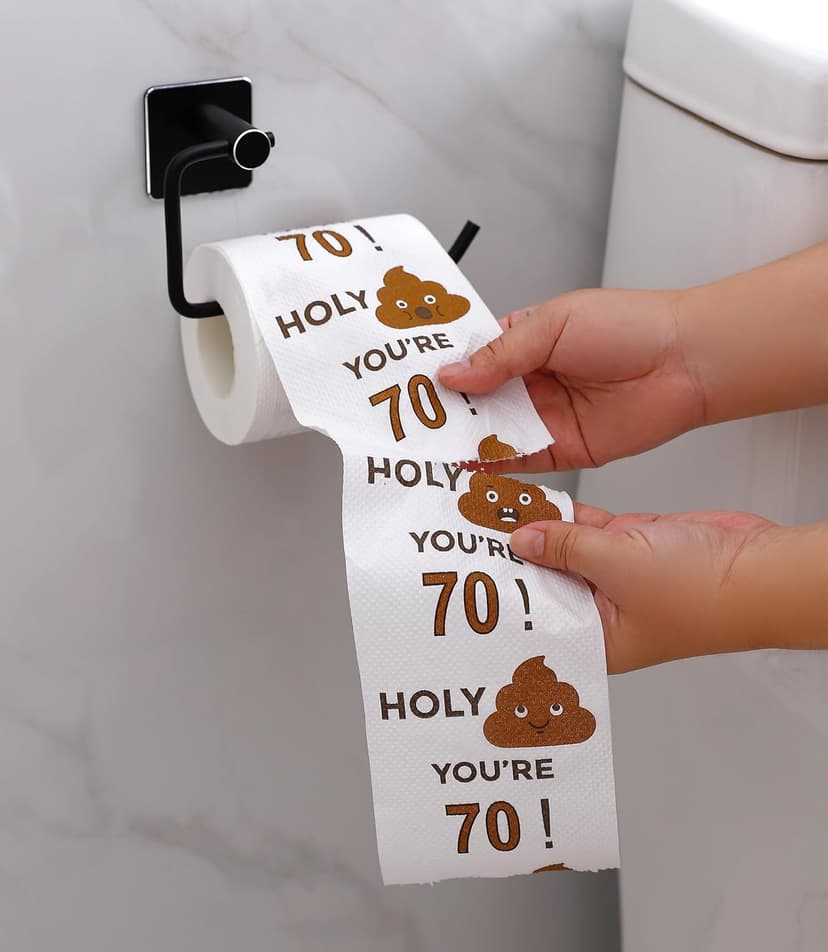 Happy Birthday Gifts for Boys Son and Girls - 3-Ply Funny Toilet Paper Roll, Birthday Toilet Paper Gag Funny Birthday Gift Novelty for Birthday Party Decorations Eighteenth Party Supplies (70th Years)