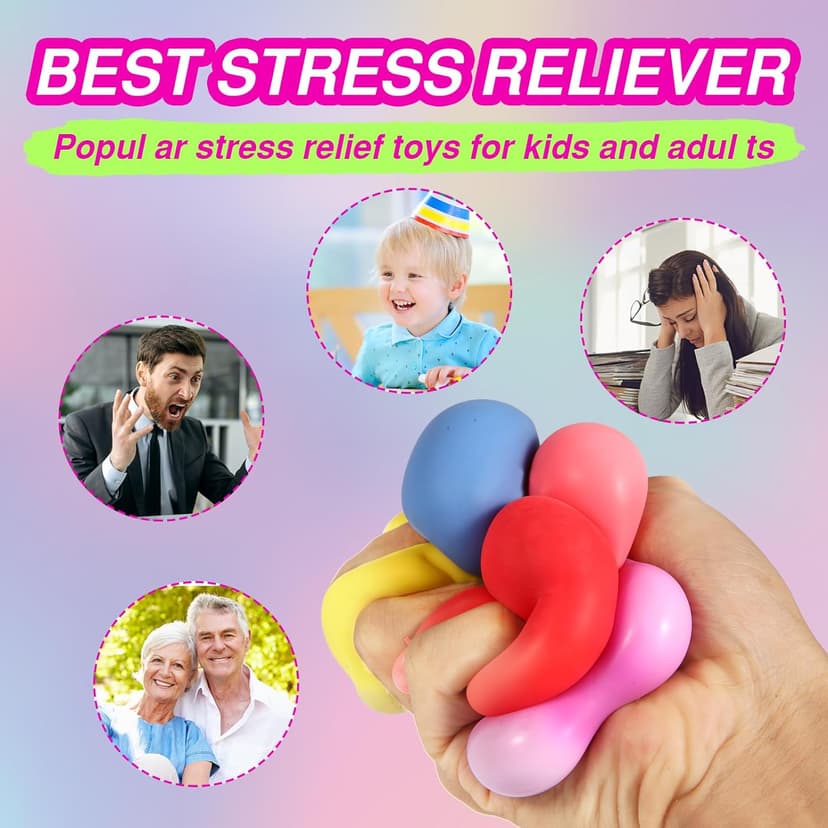 24 Pack Slow Rising Stress Cube , Dough Stress Balls Soft Fidget Squishy Toys for Anxiety Relief, Pull Stretch Classroom Prize Party Favors Toys for Kids B0D3WSCFJJ