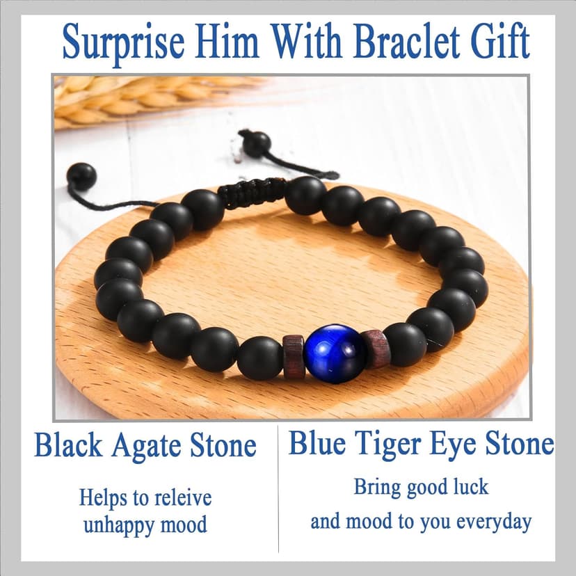 Fathers Day Gift for Dad, Papa, Boyfriend's Dad Bead Bracelet for Birthday, Christmas