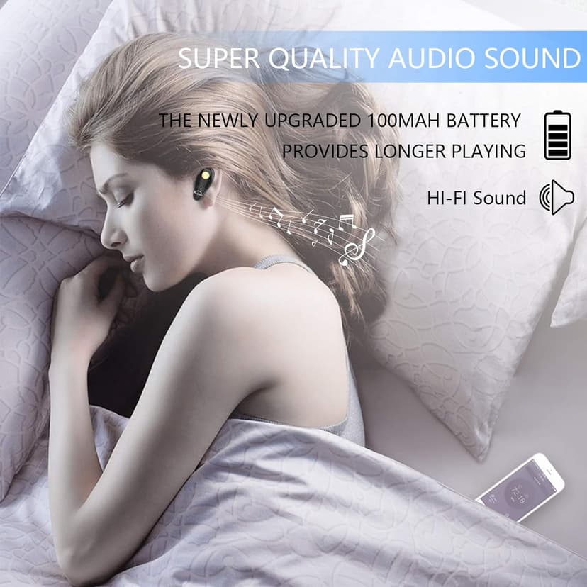 Kendir Bluetooth Headset, V5.0 Ultralight Wireless Headphone Cell Phone Earpiece with Mic Headsetcase,Volume Control, Handsfree Earbud,Compatible with Android/iPhone/Smartphones/Laptop