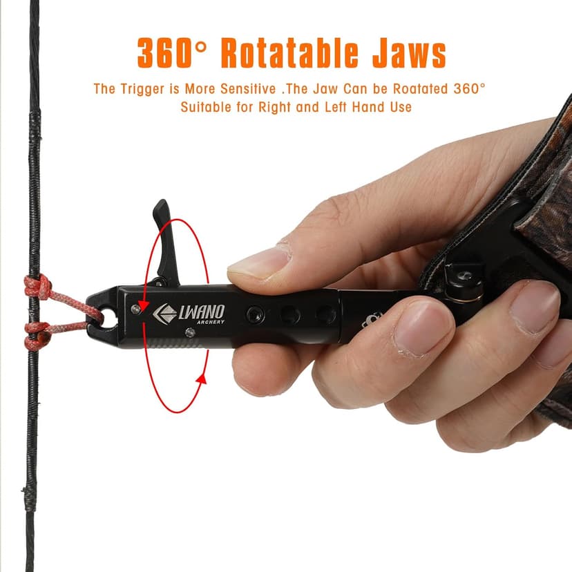 LWANO Archery Compound Bow Release Aids Trigger 360° Adjustable Wristband Release Aids for Adults Youth Kids Hunting Shooting Accessories