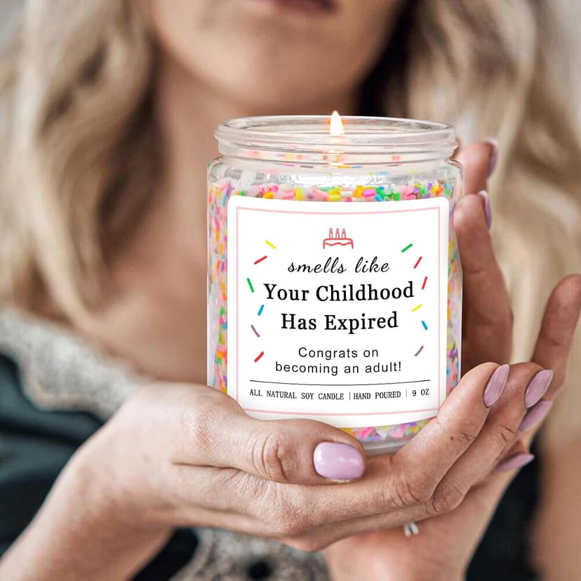 18 Year Old Birthday Gifts for Daughter, Friend, Sister, Niece, Creamy Vanilla with Sprinkles Homsolver 18th Birthday Gifts for Girls, 18th Birthday Decorations Candle B0DCB8F4K5