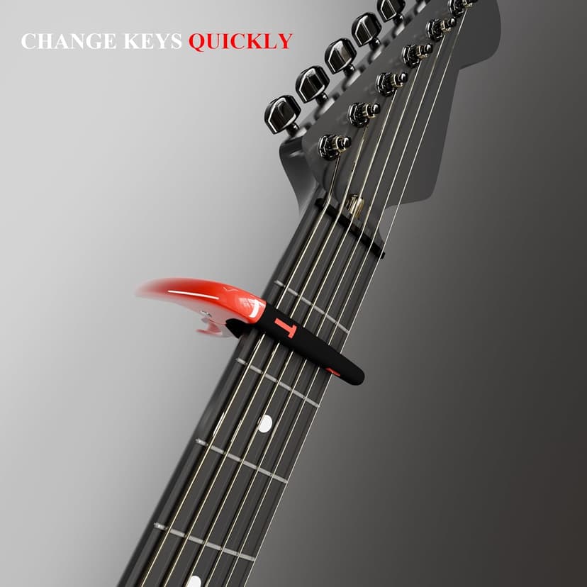 Capo for Acoustic Guitar, Guitar Capo for Electric Guitar, Ukulele and String Instruments, Guitar Capo, Guitar Kapo, Guitar Clamp (Red)