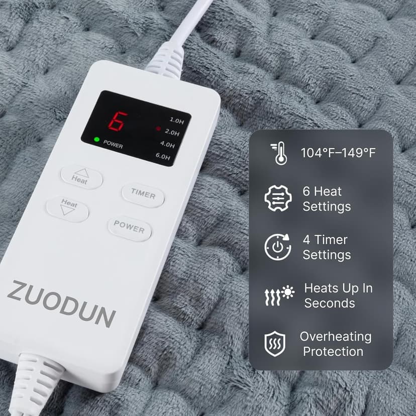 Heating Pad for Back, Neck, and Shoulder Pain Relief, Electric Heat Pad with 6 Heat Levels, Moist Heat Option, Auto Shut-Off, Birthday Christmas Gift for Women Men Mom Dad Grandma, Gift for her B0FL23X3DZ