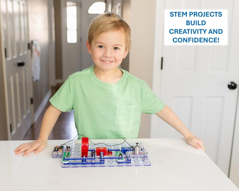 Build 100+ STEM projects with 28 snap-together parts and a full-color project manual SNAP CIRCUITS Jr. SC-100 STEM Electronics Kit, 100+ Projects, Ages 8+ B00008BFZH