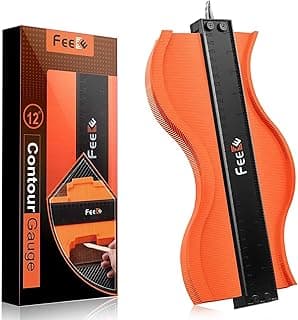 Contour Gauge (12 Inch) with Lock Profile Tool, Christmas Gifts for Men Dad Husband Him Super Contour Duplicator Men Gifts Woodworking Tools Carpenter Tools Construction Outline Angle Measuring Tool