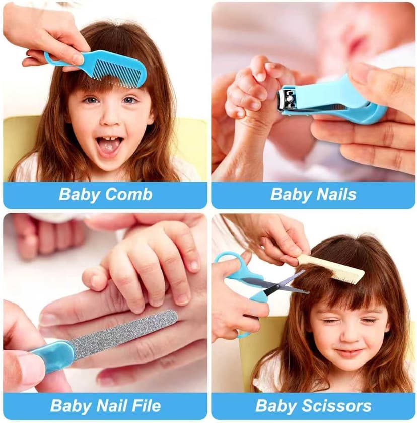 Baby Grooming Kit, Infant Safety Care Set with Hair Brush Comb Nail Clipper Nasal Aspirator,Baby Essentials Kit for Newborn Girls Boys B0B8NKVDJH