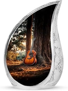 Guitar Urn for Kids Brown Drop Funeral Urns for Ashes for Women & Man 3 Inch Mini Memorial Gift for Loss of Mom Guitar Brown Drop Mini Urn for Kids Ashes Memorial Gift 3 Inch B0FV8VHR7N