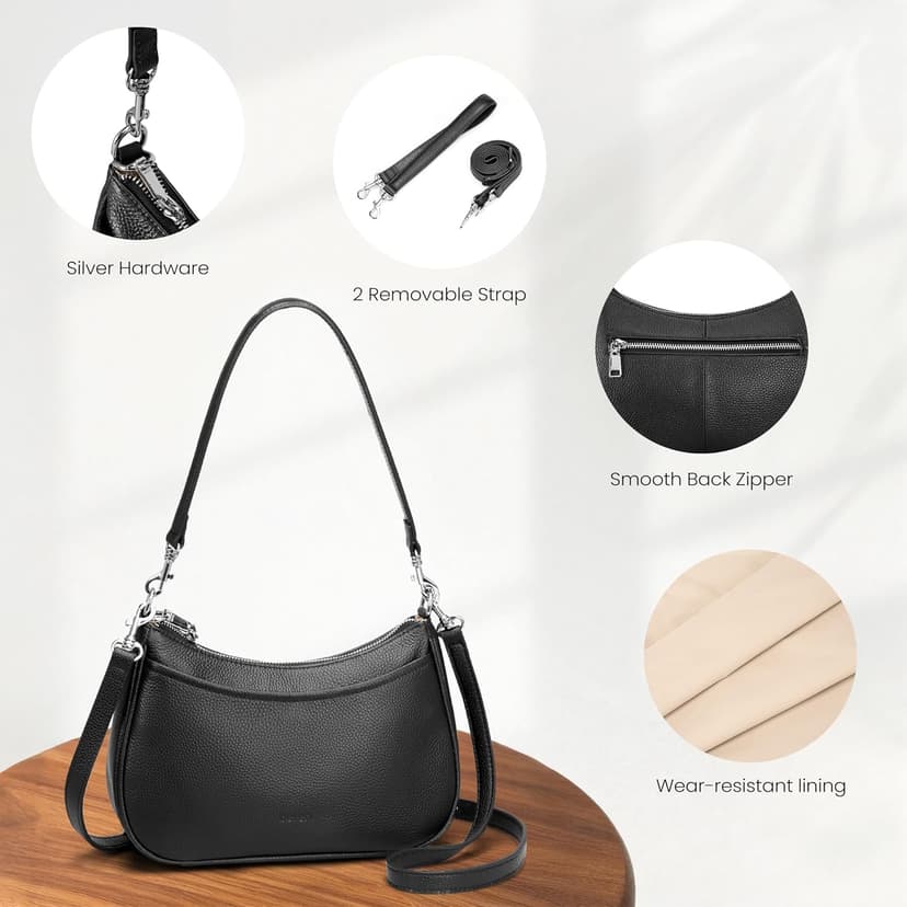 befen Genuine Leather Crossbody Bags for Women Anti Theft Shoulder Purse Trendy Hobo Bag with RFID Womens Handbag Purse