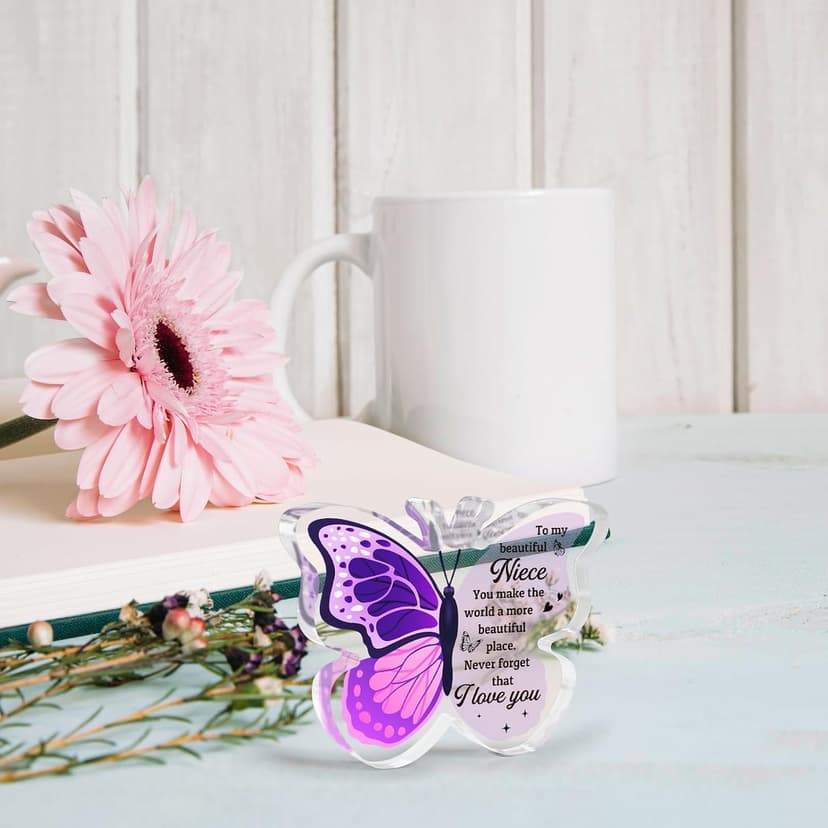 Graduation Gifts for Niece, Niece Gifts from Auntie, Niece Graduation Gifts, Butterfly-Shaped Plaque, Niece Birthday Gifts, Birthday Gifts for Niece Adult B0D7LJ6V88